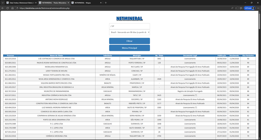 Tela 10 do Netmineral