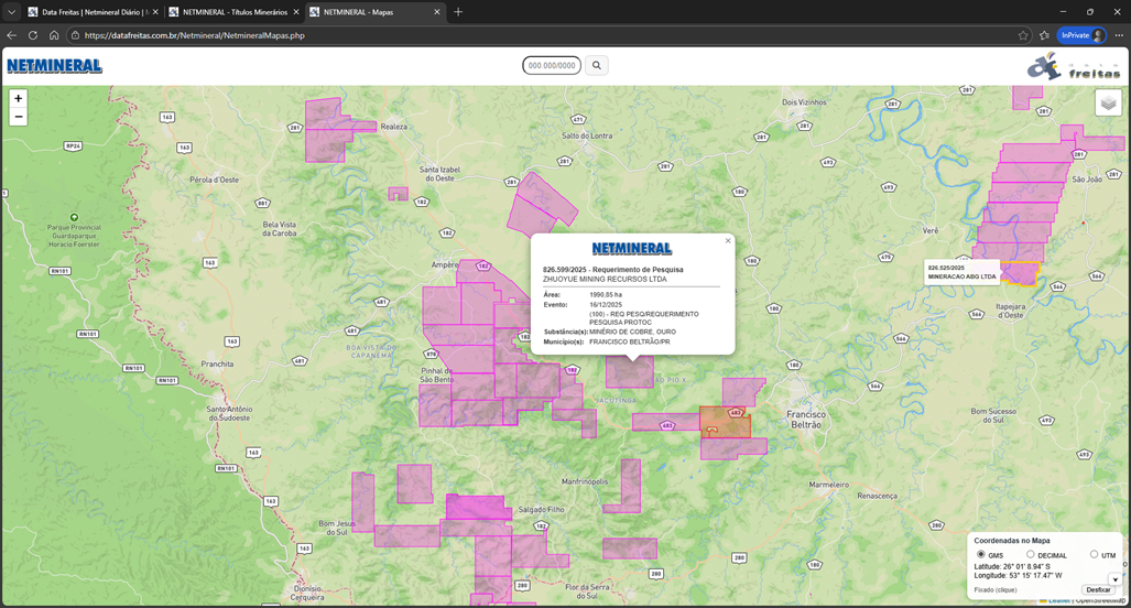 Tela 4 do Netmineral