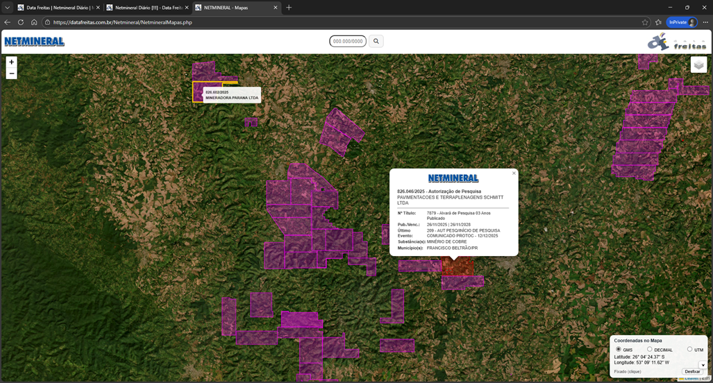 Tela 5 do Netmineral